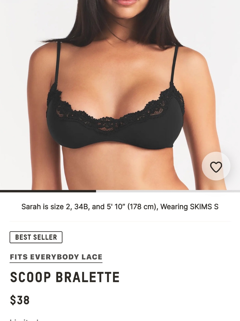 SKIMS Fits Everybody Lace Scoop Bralette